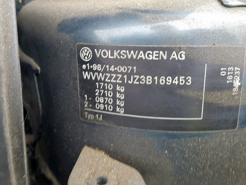 Z331, VW Golf 2003, 1.4, бензин, МКПП